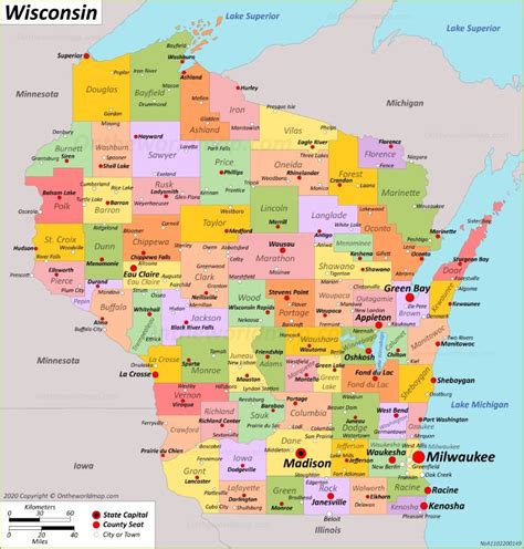 Map of Wisconsin .